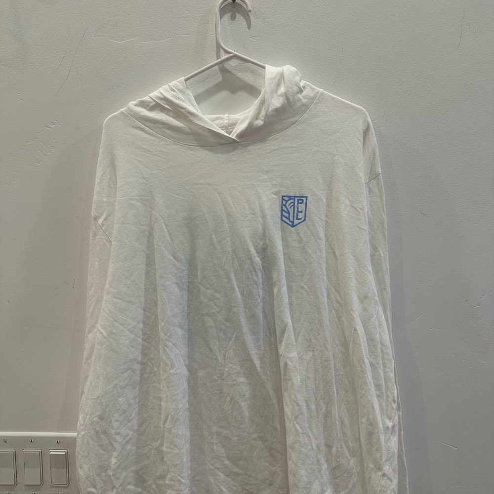 Vineyard Vines White Hoodie with Blue Logo